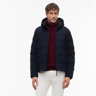 Tommy Hilfiger - Tommy Hilfiger - Hooded branded puffer | Vindjakke Navy Blue Tommy Hilfiger - Tommy Hilfiger - Hooded branded puffer | Vindjakke Navy Blue