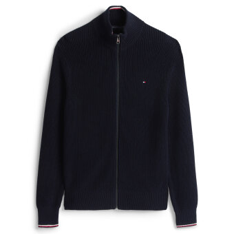 Tommy Hilfiger - Tommy Hilfiger - RWB rib zip through | Cardigan Navy Blue Tommy Hilfiger - Tommy Hilfiger - RWB rib zip through | Cardigan Navy Blue
