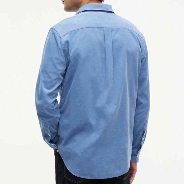 Tommy Hilfiger  - Tommy Hilfiger - Solid corduroy shirt | Fløjls Skjorte Brisk Blue