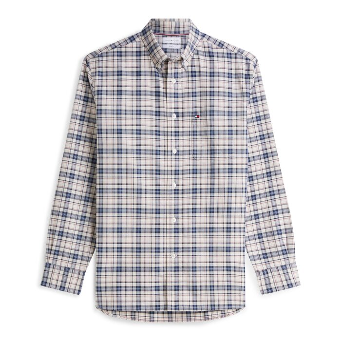 Tommy Hilfiger  - Tommy Hilfiger - Oxford tartan check shirt | Skjorte Newsprint Beige