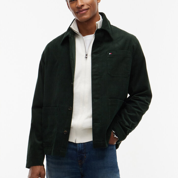 Tommy Hilfiger  - Tommy Hilfiger - Corduroy Chore shirt jacket | Overshirt Riverbed Green