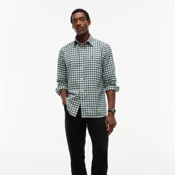 Tommy Hilfiger  - Tommy Hilfiger - Small check flannel shirt | Skjorte Green Check