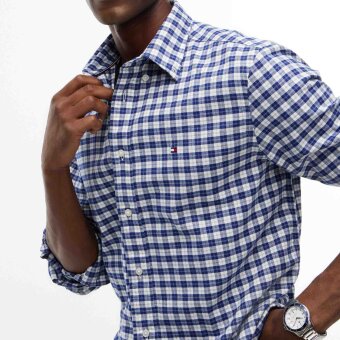 Tommy Hilfiger - Tommy Hilfiger - Small check flannel shirt | Skjorte Navy Voyage Tommy Hilfiger - Tommy Hilfiger - Small check flannel shirt | Skjorte Navy Voyage