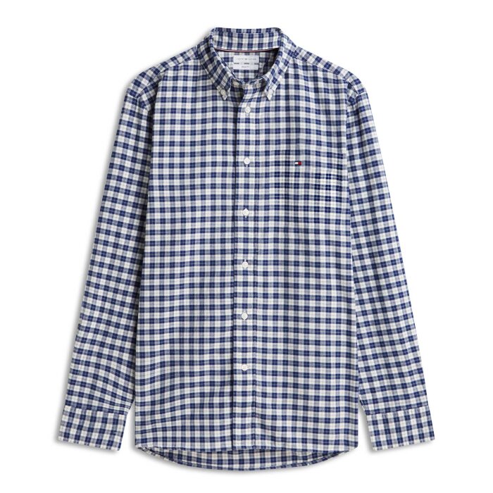 Tommy Hilfiger  - Tommy Hilfiger - Small check flannel shirt | Skjorte Navy Voyage