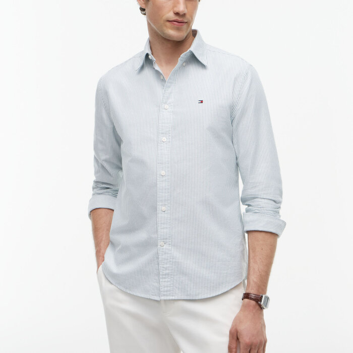 Tommy Hilfiger  - Tommy Hilfiger - Heritage oxford stripe shirt | Skjorte Green White