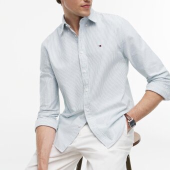 Tommy Hilfiger - Tommy Hilfiger - Heritage oxford stripe shirt | Skjorte Green White Tommy Hilfiger - Tommy Hilfiger - Heritage oxford stripe shirt | Skjorte Green White