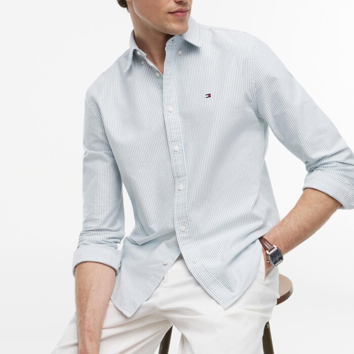 Tommy Hilfiger  - Tommy Hilfiger - Heritage oxford stripe shirt | Skjorte Green White