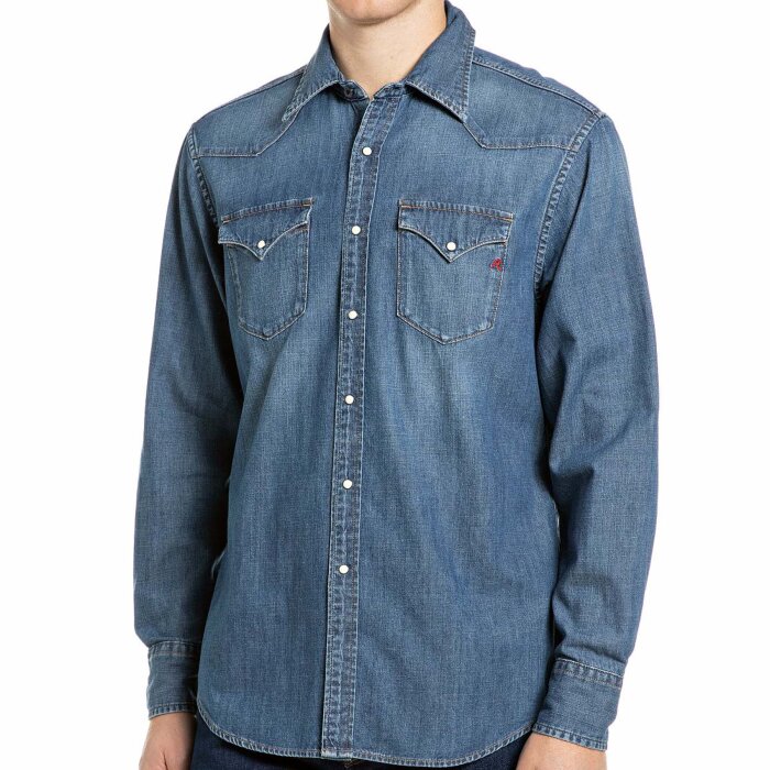 Replay  - Replay - Denim shirt | Skjorte Blue