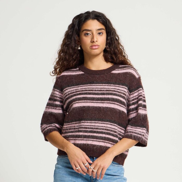 ICHI ( Dame ) - ICHI - IHALLO SS | STRIK FUDGE W PINK STRIPES