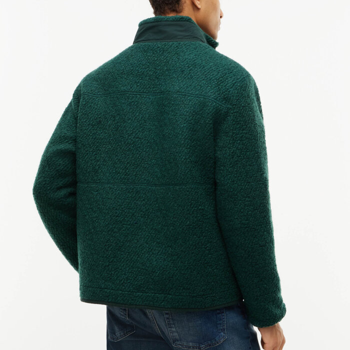 Tommy Hilfiger  - Tommy Hilfiger - Wool Teddy fleece cardigan | Fleece Trøje Nocturnal Green