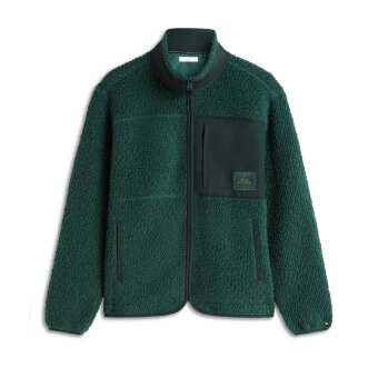 Tommy Hilfiger - Tommy Hilfiger - Wool Teddy fleece cardigan | Fleece Trøje Nocturnal Green Tommy Hilfiger - Tommy Hilfiger - Wool Teddy fleece cardigan | Fleece Trøje Nocturnal Green