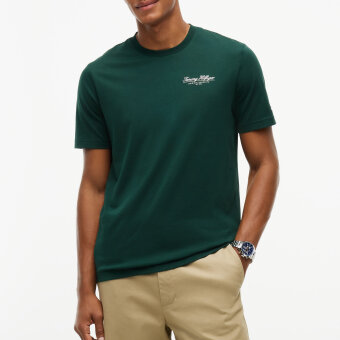 Tommy Hilfiger - Tommy Hilfiger - Brand Love small script tee | T-shirt Nocturnal Green Tommy Hilfiger - Tommy Hilfiger - Brand Love small script tee | T-shirt Nocturnal Green
