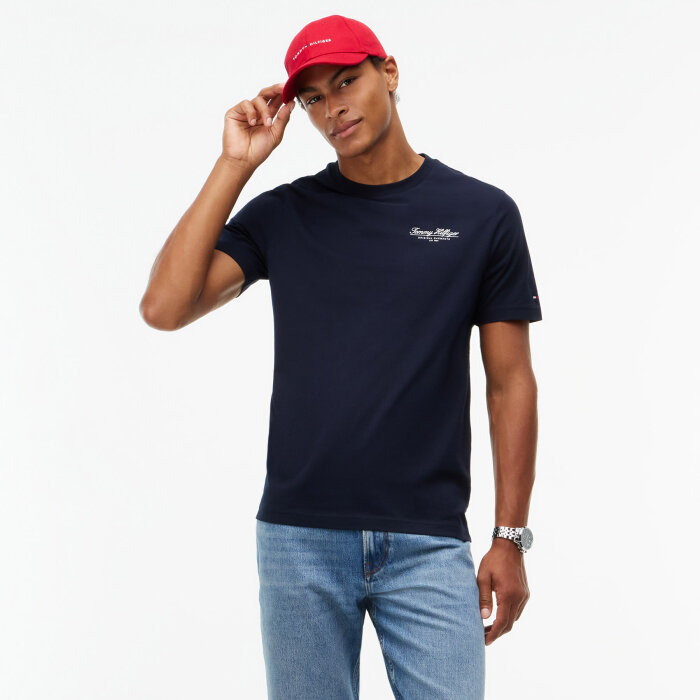 Tommy Hilfiger  - Tommy Hilfiger - Brand Love small script tee | T-shirt Navy Blue
