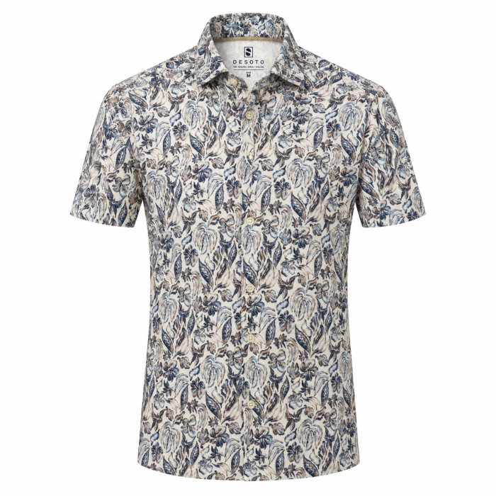 Desoto - Desoto - 92232 813 | K/Æ Jersey Skjorte Pastel Leaves