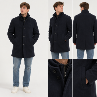 Limited Edition - Limited edition - Wool jacket 3/4 | Uldjakke Navy Diagonal