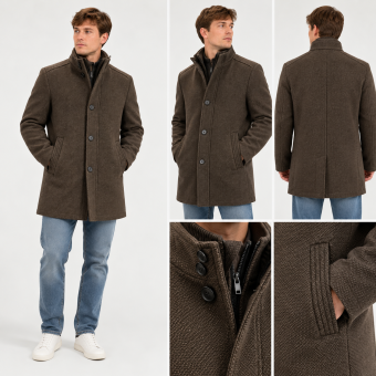 Limited Edition - Limited edition - Wool jacket 3/4 | Uldjakke Brown Structure