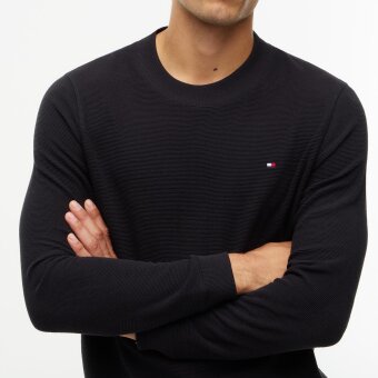 Tommy Hilfiger  - Tommy Hilfiger - Textured LS tee | T-shirt Black