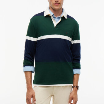 Tommy Hilfiger  - Tommy Hilfiger - Colorblock classic LS polo | Sweatshirt Nocturnal Green 