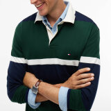 Tommy Hilfiger  - Tommy Hilfiger - Colorblock classic LS polo | Sweatshirt Nocturnal Green 