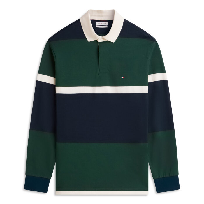 Tommy Hilfiger  - Tommy Hilfiger - Colorblock classic LS polo | Sweatshirt Nocturnal Green 