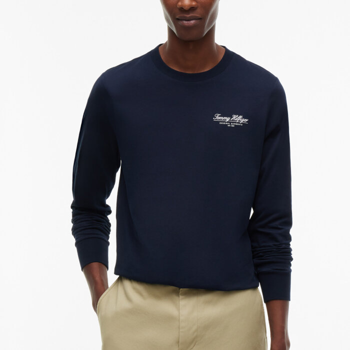 Tommy Hilfiger  - Tommy Hilfiger - Brand Love script LS tee | T-shirt Navy Blue