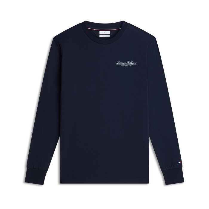 Tommy Hilfiger  - Tommy Hilfiger - Brand Love script LS tee | T-shirt Navy Blue