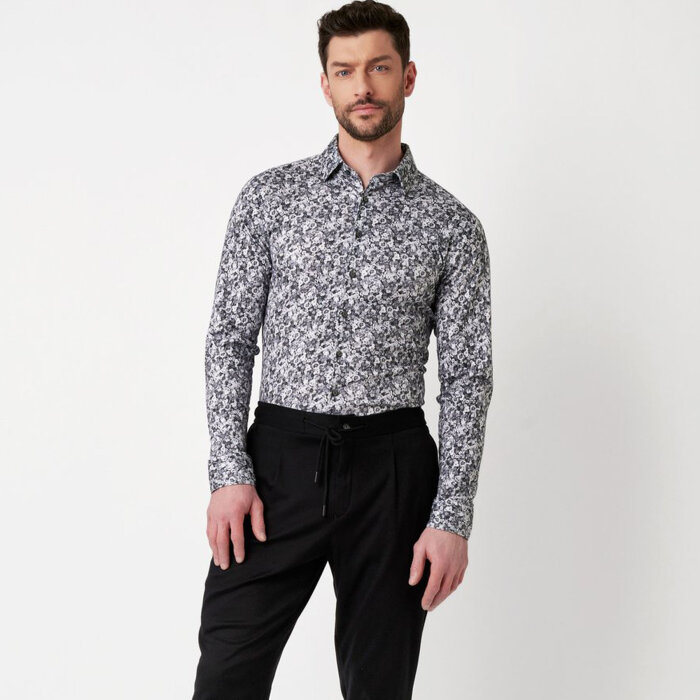Desoto - Desoto - 87328 717 | Jersey Skjorte Grey Denim
