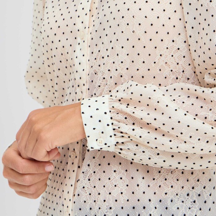 Pulz Jeans ( Dame )  - PULZ - PZFRIDDY BLOUSE | SKJORTE MACADAMIA