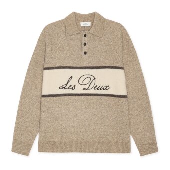 LES DEUX - Les Deux - Signature knit. polo | Strik Dark sand melange LES DEUX - Les Deux - Signature knit. polo | Strik Dark sand melange