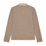 LES DEUX - Les Deux - Knitted stripe polo | Strik Dark Sand LES DEUX - Les Deux - Knitted stripe polo | Strik Dark Sand