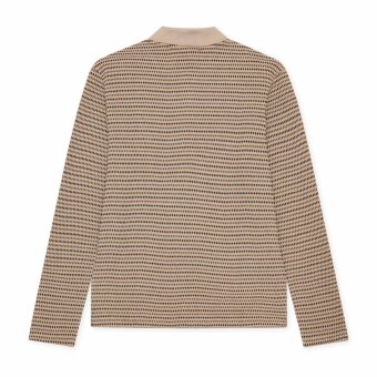 LES DEUX - Les Deux - Knitted stripe polo | Strik Dark Sand LES DEUX - Les Deux - Knitted stripe polo | Strik Dark Sand
