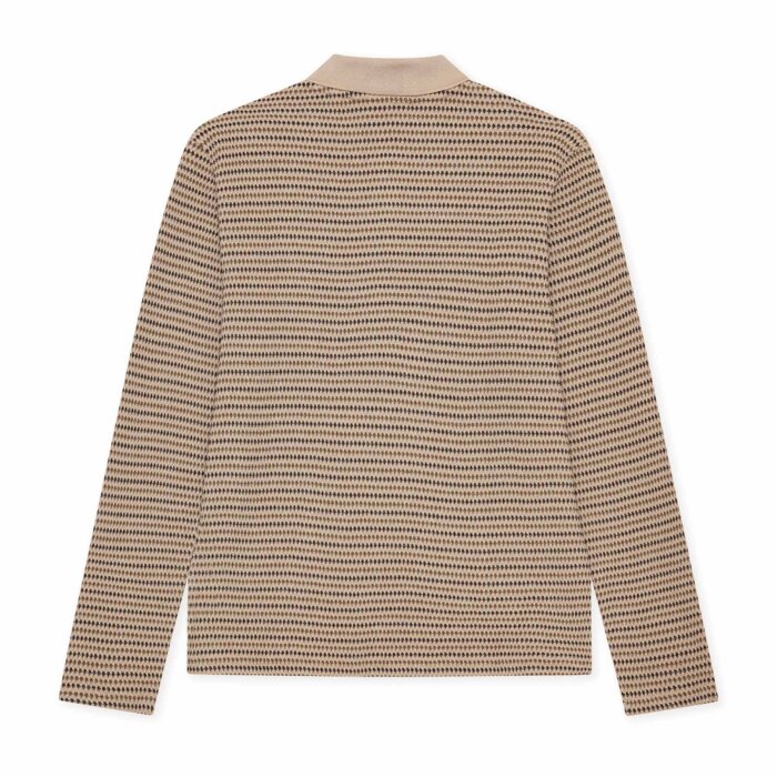LES DEUX - Les Deux - Knitted stripe polo | Strik Dark Sand