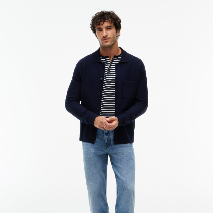Tommy Hilfiger  - Tommy Hilfiger - Full Milano button through | Cardigan Navy Blue