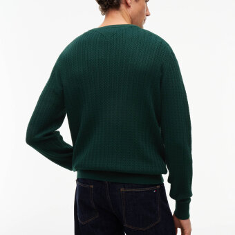 Tommy Hilfiger - Tommy Hilfiger - Herringbone structure C-neck | Strik Noctunal Green Tommy Hilfiger - Tommy Hilfiger - Herringbone structure C-neck | Strik Noctunal Green
