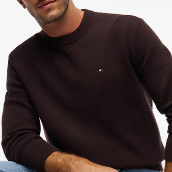 Tommy Hilfiger - Tommy Hilfiger - Full Milano crew neck | Strik Chocolate Tommy Hilfiger - Tommy Hilfiger - Full Milano crew neck | Strik Chocolate