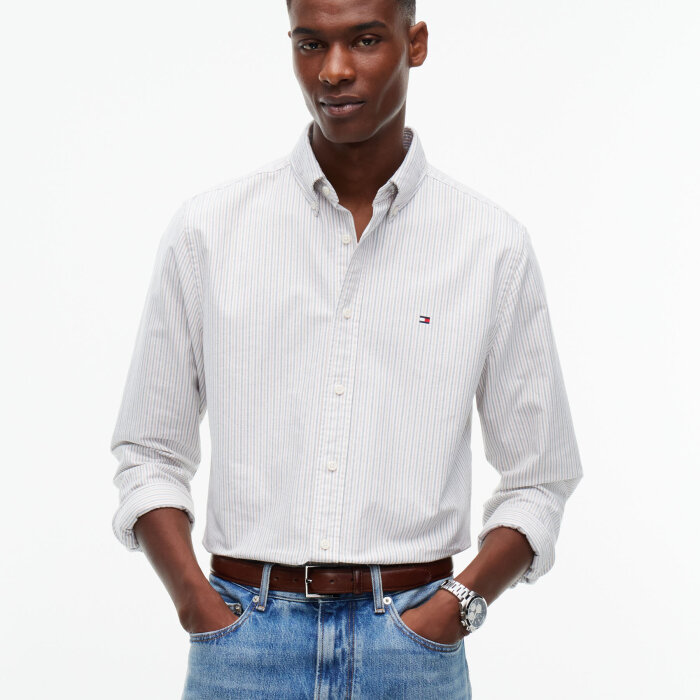 Tommy Hilfiger  - Tommy Hilfiger - Heritage oxford stripe shirt | Skjorte Tawny Stripe