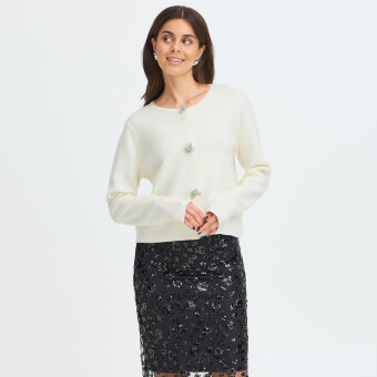 FRANSA - FRANSA - FRSALLY CAR 9 | CARDIGAN WHISPER WHITE FRANSA - FRANSA - FRSALLY CAR 9 | CARDIGAN WHISPER WHITE