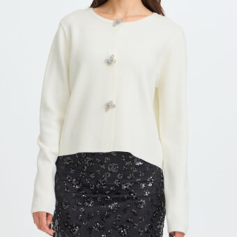 FRANSA - FRANSA - FRSALLY CAR 9 | CARDIGAN WHISPER WHITE FRANSA - FRANSA - FRSALLY CAR 9 | CARDIGAN WHISPER WHITE